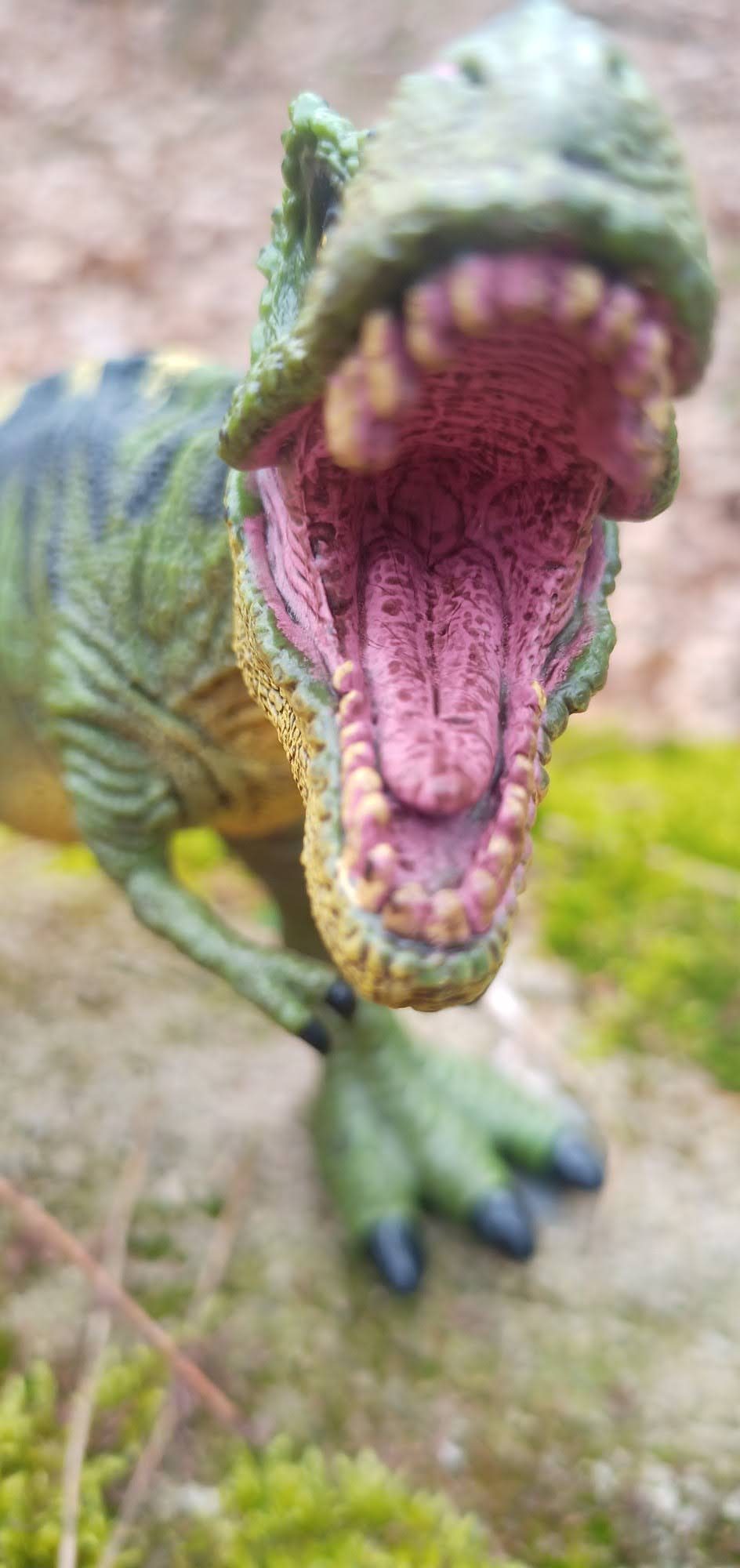 Dinofigur Makroaufnahme vom Kopf