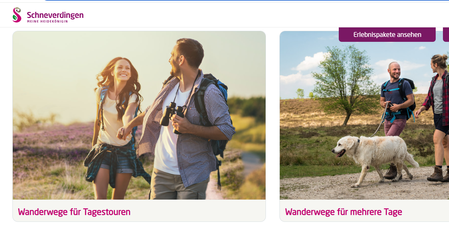 screenshot Wanderseite von Schneverdingen